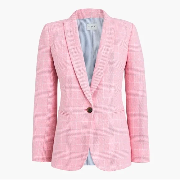 JCrew Pink Plaid Blazer Size 22 - Picture 4 of 4